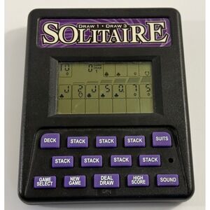 Radica Solitaire Handheld Game Black Excellent RedZone Draw 1 3 Retro